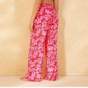 Shade & Shore Red and Pink Wide Leg Pants